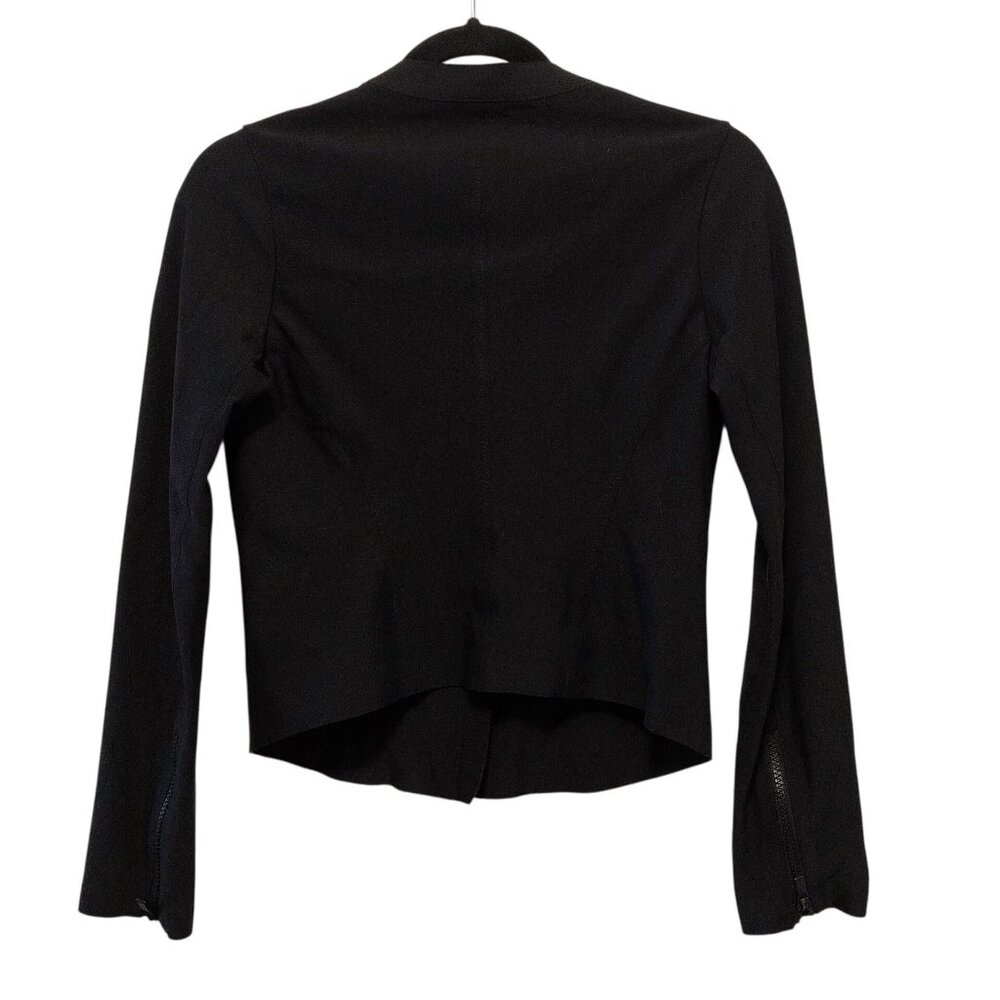 Athleta Solid Black Collarless Long Sleeve Double… - image 2